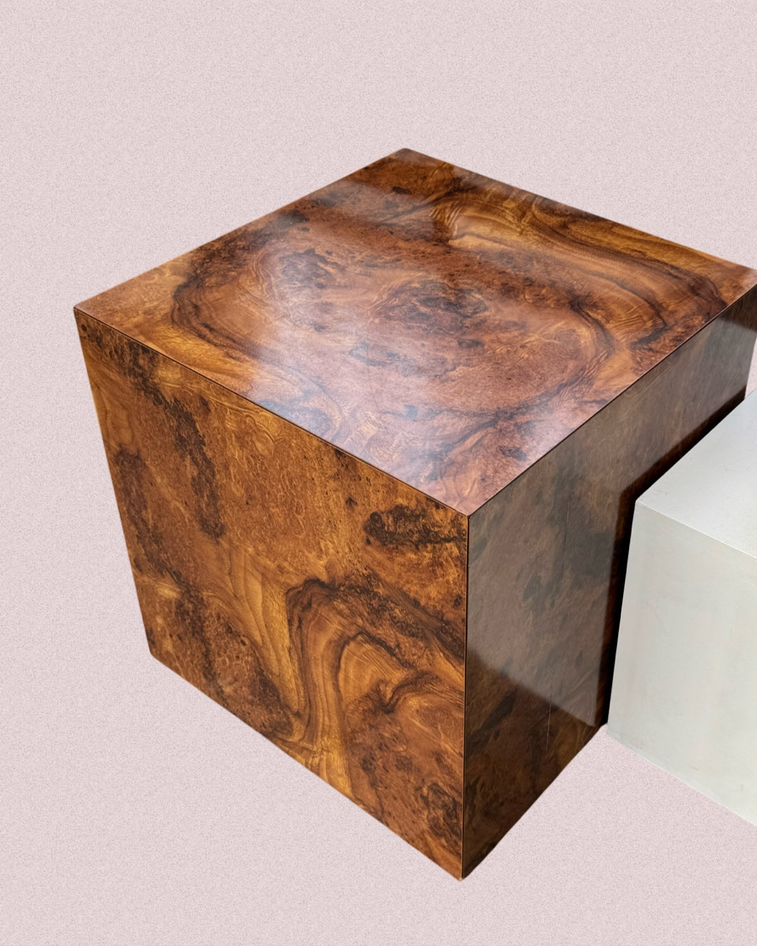 Burl wood cube